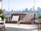 5.5 ft Heavy-Duty Wooden Porch Swing, 880 lb Capacity Patio Bench Swing with Hanging Chains, for 06319625