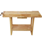 55-Inch Wood Workbench - Wooden Workbench for Garage Workshop and Home W46594605