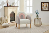 Accent Chair Sofa, Toddler Fabric with Solid Wooden Frame,Rainbow Design W2725P212644
