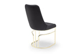 Emrald Modern Style 2PC Dinning Chairs made with wood and Gold Legs Black B009P298422