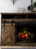 ZUN 66 inch Electric Fireplace TV Stand for TVs up to 80 inches, Minimal Assembly, Barnwood Finish B108P160225