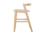 Balmain Indoor Rubberwood Barstool, Natural Finished and Beige Upholstery, Set of 2 N775P318294N
