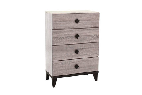 ZUN Modern Design Bedroom Furniture 1pc Cream 4 Drawers Beautiful Chest with Faux Marble Top B011P262327