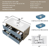 ZUN 42" Floating Bathroom Vanity with Sink, Modern Wall-Mounted Bathroom Storage Vanity Cabinet with W1573P152700