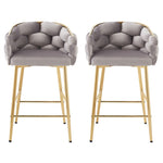 ZUN 28'' Modern Counter Stools Set of 2,Gray Counter Stools with iron Frame,Soft back and N780P199861G