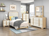 Contemporary Natural and White Finish 2-Drawer Storage Nightstand Wooden Bedroom Furniture 1pc B011P317207