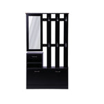 ZUN Three In One Combination Model Gate Cabinet with Shoe cabinet+Hang shelf+ Mirror,Black 70705651