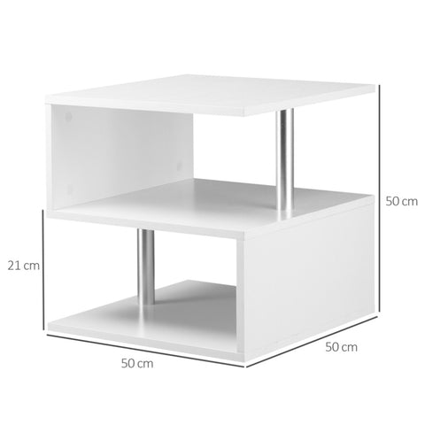 ZUN Coffee Tables for Living Room Modern Black Coffee Table with S-Shaped 3 Tiers Open Storage Shelf 35647212