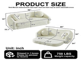 86-inch Curved Convertible Sofa Recliner, 2-in-1 Frameless Folding Sofa Bed with Pull-Out Base and W3505P452816