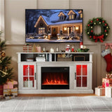 58" TV Stand with RGB Fireplace Gray- Smart App Remote Control, 4777 BTU Heater 30487667