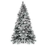 ZUN 7.5FT Pre-Lit Spruce Snow Flocked Christmas Tree with Pine Cones, Artificial Xmas Tree with 745 N704P198471A