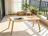 Wooden Sensory Table for Toddlers, Kids Activity Table with 3 Foldable Storage Bins & Paper Roll 31857290