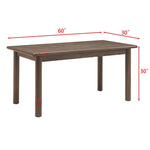 ZUN 60" Rectangular Dining Table for 6 Person, Retro Kitchen Table,en Dinner Room Table with Solid W1801P181983