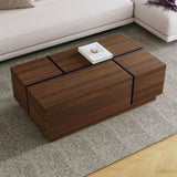 Rectangular Sliding Top Coffee Table with 2 Drawers and 2 Hidden Storage for Living Room 47.2" N735P250955D