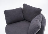 029-Teddy Fabric Swivel And Storage Chair With Back Cushion For Living Room,Dark Gray W527P166246
