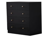 Black particleboard with a textured melamine finish, 66*40*91cm, 32 drawer cabinet, matte gold 43369394
