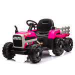 ZUN Ride on Tractor with Trailer,24V Battery Powered Electric Tractor Toy, 200w*2motor W1396P144515