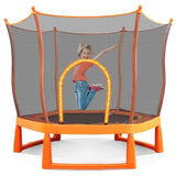 ZUN 6FT Toddlers Trampoline with Safety Enclosure Net Ocean Balls, Fully Protected Indoor Trampoline 70619175