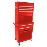 ZUN High Capacity Rolling Tool Chest with Wheels and Drawers, 6-Drawer Tool Storage Cabinet--RED 21764818