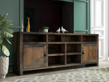 Joshua Creek 84 inch TV Stand Console for TVs up to 95 inches, No Assembly Required, Barnwood Finish GL-B108P160172