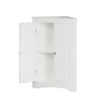 ZUN Floor Cabinet with 2 Doors and Adjustable Shelves, Freestanding Narrow Cabinet Organizer, 77350470