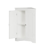 ZUN Floor Cabinet with 2 Doors and Adjustable Shelves, Freestanding Narrow Cabinet Organizer, 77350470