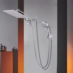 ZUN Chrome shower System 12 Inch Bathroom Luxury Rain Mixer Combo Set Wall Mounted Rainfall W1932P218043