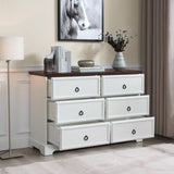 Modern Farmhouse 6-Drawer Chest of Drawers for Bedroom, Wooden Bedroom Drawer Dresser with 6 Storage W2275P224405