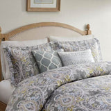 5 Piece Cotton Duvet Cover Set Grey King B035129117