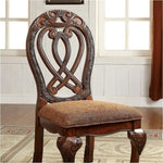 ZUN Formal Majestic Traditional Dining Chairs Cherry Solid wood Fabric Seat Intricate Carved Details Set B01170341