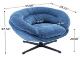 Modern Chenille Office Chair, 360&deg Swivel Accent Chair with Removable Cushion, Round Office Chair, N817P207777N