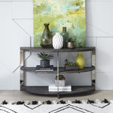 Kalne Console Table Half Moon Shape with 2 Open Shelves T2574P206302