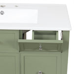 ZUN 36" Bathroom Vanity with Sink, One Cabinet with Three drawers and One Flip Drawer, Solid Wood and WF531253AAF