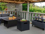 41*41*50.5cm Square Black Flip-top Gas Storage Garden Iron Side Table 94913946