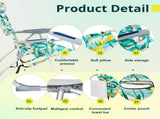 63*70*99cm Heightened Oxford Cloth Silver White Aluminum Tube Bearing 100kg Beach Chair Lemon 14359965