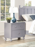 Transitional Gray Finish 1pc Nightstand of Drawers Wood knobs Turned Feet Modern Bedroom Furniture B011P294629