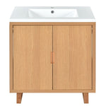 ZUN 30" Bathroom vanity Set with Sink, Combo Cabinet, Bathroom Storage Cabinet, Solid Wood Frame 08624480