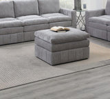 Contemporary 1pc Ottoman Modular Plush Chair Sectional Sofa Living Room Furniture Granite Morgan B011126791