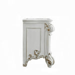 ZUN 2 Drawers Nightstand with Oversized Scrolled Leg, Antique Pearl B016P257256