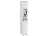 White MDF with vertical stripes, 20*20*180cm, 1 drawer, 2 doors, 4 shelves, narrow bathroom vanity 04438607