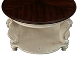 22'' Two Tone Round End Table,Solid Wood Sofa Side Table with Shelf,Living Room Corner Table Easy 69231316