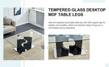 ZUN A rectangular modern and fashionable coffee table with tempered glass tabletop and black MDF legs. W1512P245578