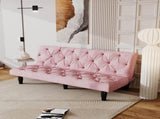 Sofa to Sofa Bed Transformation 66" Pink Velvet Sofa Bed, Ideal for Family Living Rooms, Apartments W3371P303616
