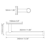 Stainless Steel Towel Holder Adhesive Lengthen Toilet Paper Holder for 2 Roll Papers, Brushed Gold 77105360