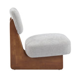 Modern Lounge Chair with Polyester Upholstery, Sturdy Wood Base With Walnut Finish, N767P241702L