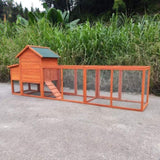 122Large Wooden Chicken Coop,Outdoor Hen House with Nesting Box ,Wire Fence Poultry Cage W773P326842