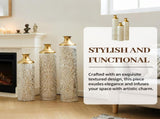 Floor metal vase modern style decoration droplet shaped white metal vase 3-piece set gorgeous W2796P321401