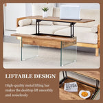 ZUN Multifunctional Lift Top Coffee Table -Light Wood Color Grain Sticker, Essential for Modern W2920P226073