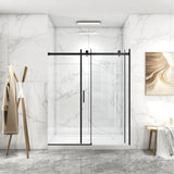 56"-60"W x 70"H Frameless Shower Door, Sliding Shower Door, with Premium 5/16" Thick Tempered W2011P197887