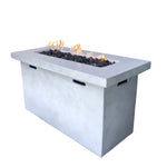 ZUN 25" H x 42" W Fiber Reinforced Concrete Propane Outdoor Fire Pit Table B120P203038